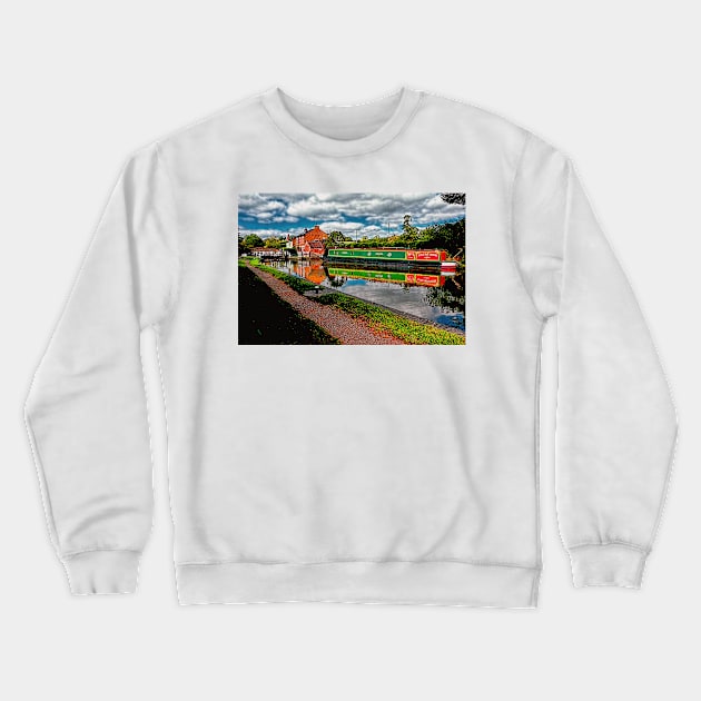 Braunston Lock No3 Northamptonshire Crewneck Sweatshirt by avrilharris